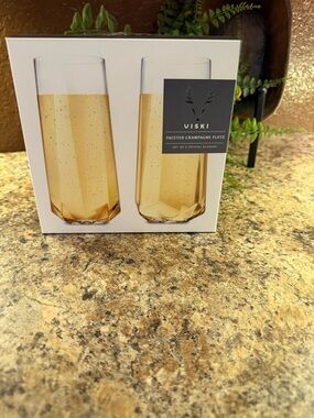 VISKI Faceted Champagne Flute Set - Glasses (Set of 2) 2026 New Years